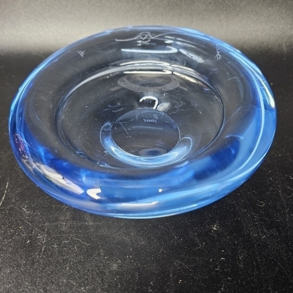 MCM blue Holmegaard "shell" bowl, signed - Picture 3 of 8